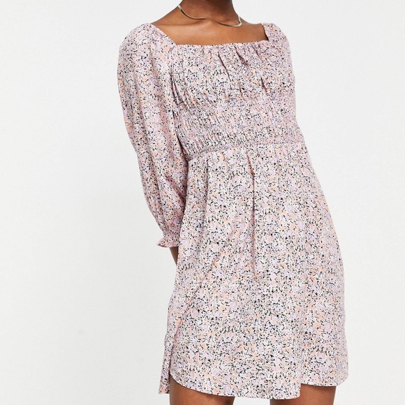 Puff Sleeve Mini Dress - Picture 4 of 9